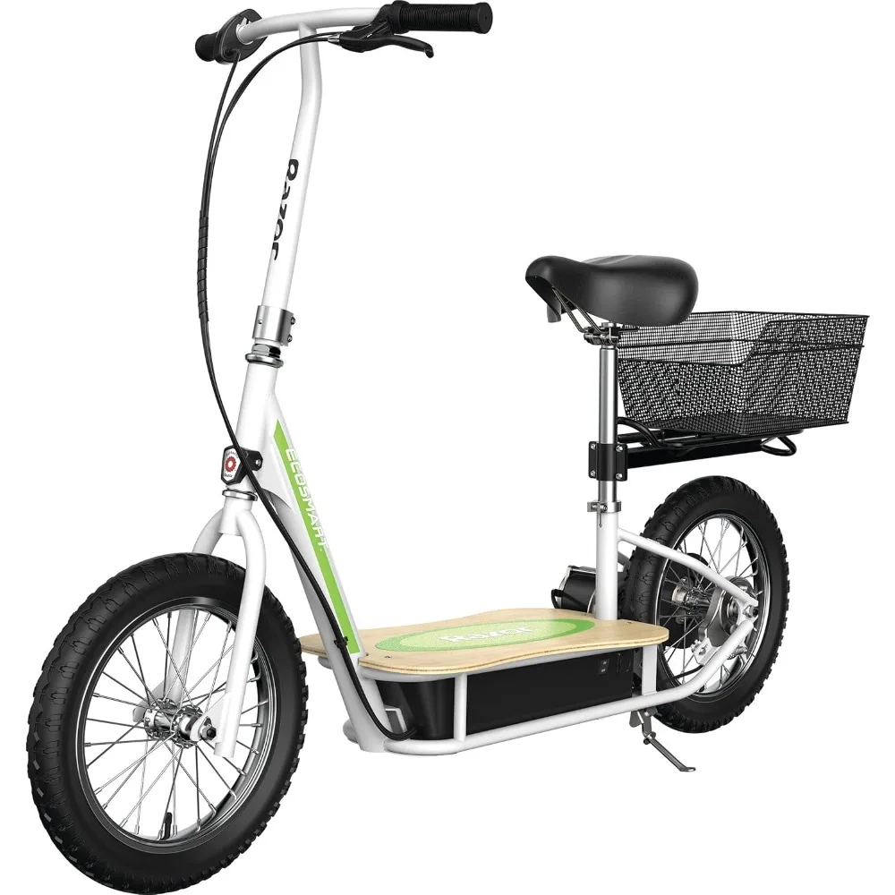 Metro Electric Scooter – Padded Seat, Wide Bamboo Deck, 16