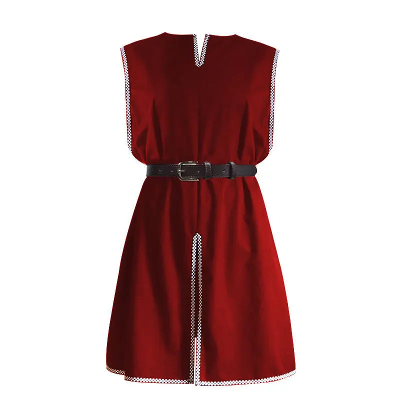 Vestido largo de caballero Retro Medieval para hombre, disfraz de samurái de batalla de loween, ropa redonda con cintura cosida para hombre