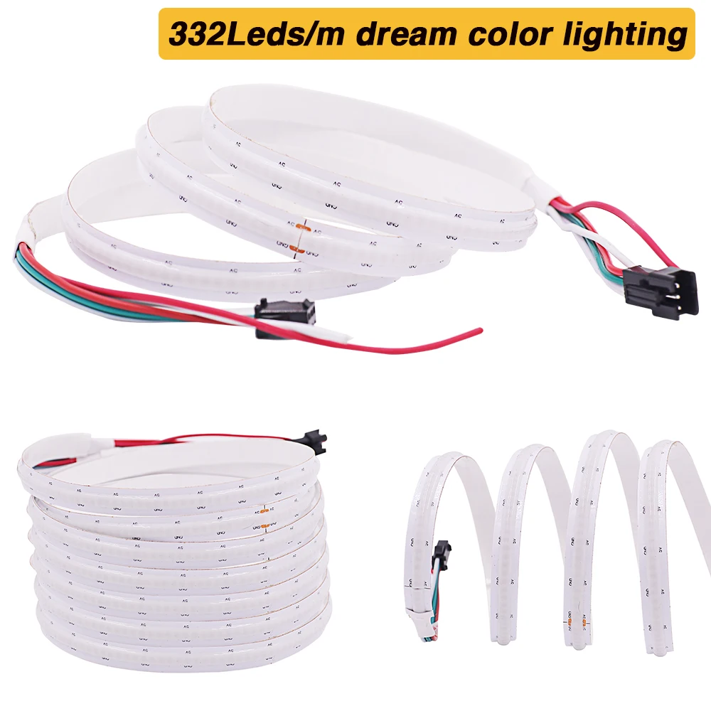 DC 5V USB Bluetooth APP SK6812 RGB COB Strip 332Leds/M TV lampa tło kolor marzeń elastyczna taśma wstążkowa lampa LED linka