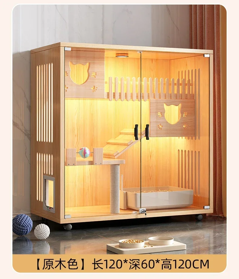 Cat Villa Solid Wood Cat Cage Super Free Space House Home