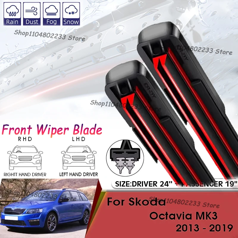 

Car Wiper Blade For Skoda Octavia MK3 2013-2019 Windshield Windscreen Front Window Blades 24"+19" Car Accessories