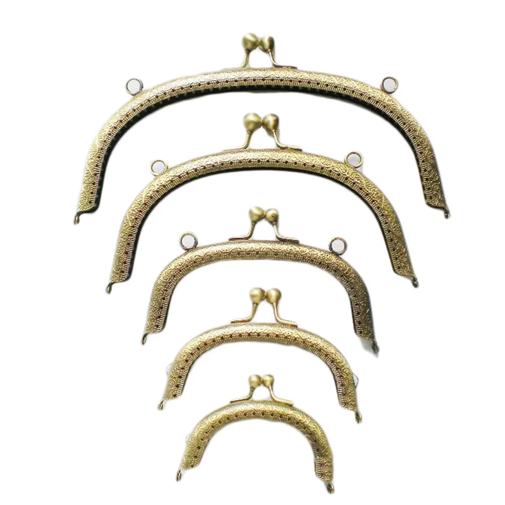 5PCS Antique Bronze Tone Arch Metal Purse Frame Bags Hardware Making Kiss Clasp Lock Handle for Clutch Bag Handbag Accessories