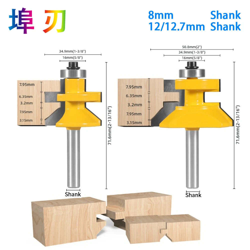 Router Bit For Wood 120 Degree Router Bit Set Woodworking Groove Cutters Tungsten Alloy Wood Tenon Milling Cutter Bits Tools