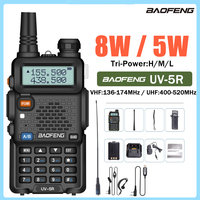 Baofeng UV 5R Walkie Talkie 5W/8W Dual Band VHF UHF Long Range Two Way Radio High Power Handheld Transceiver Portable Ham Radio