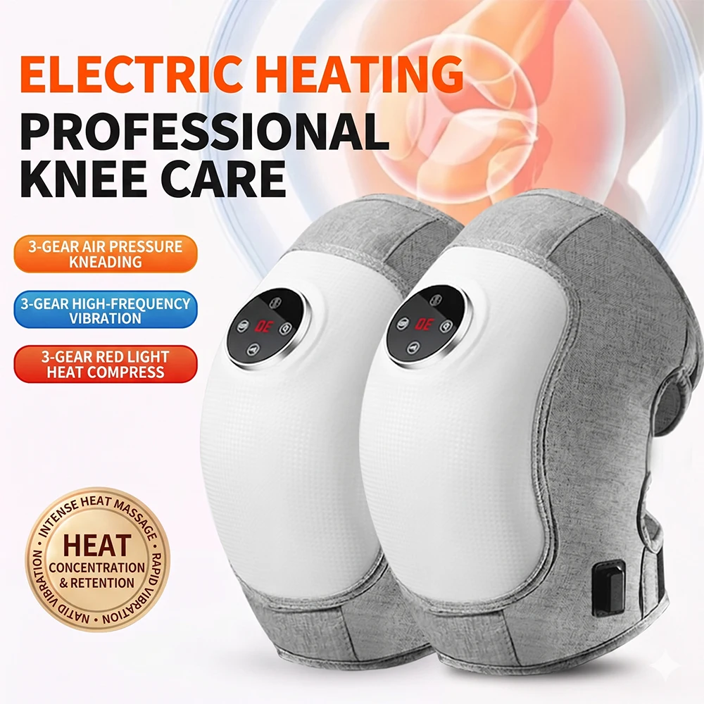 

Airbag Kneading Knee Massager Red Light Therapy Heat Compression Relief for Chronic Leg Pain 3 Air Levels High-Freq Vibration