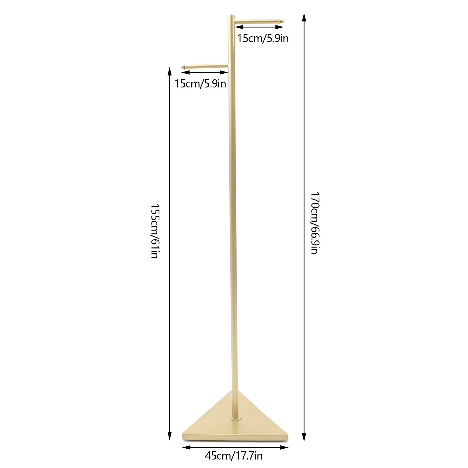 Appendiabiti in ferro a 2 ganci Appendiabiti Camera da letto Stoccaggio Abbigliamento Negozio al dettaglio Display 7,7 * 6,9 pollici