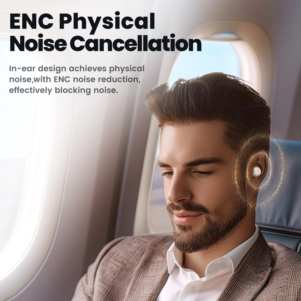 Toocki fone de ouvido sem fio bluetooth 5.3 ipx4 à prova dwireless água controle toque mini enc fones sílica gel conforto para dormir