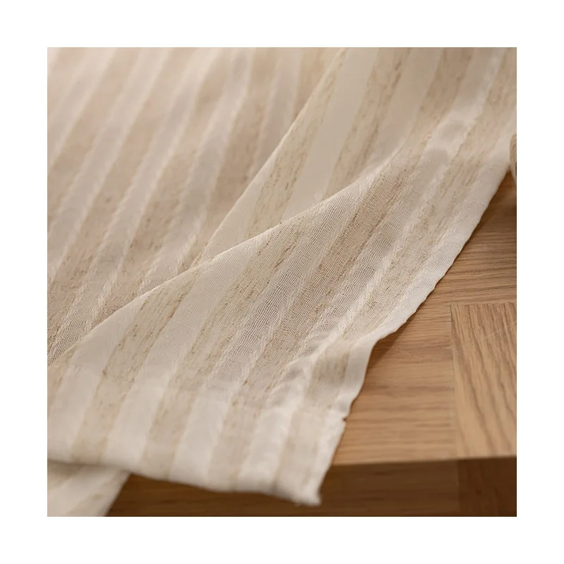 Faux Linen Solid Color Sheer Curtain for Living Room Bedroom Light Blocking Curtain Privacy Window Tulle Curtain