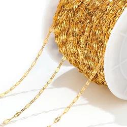2 Meters Stainless Steel Gold Flat Oval Filled Cable Chains for DIY Necklace Making Jewelry Making Findings Bracelet Supplies