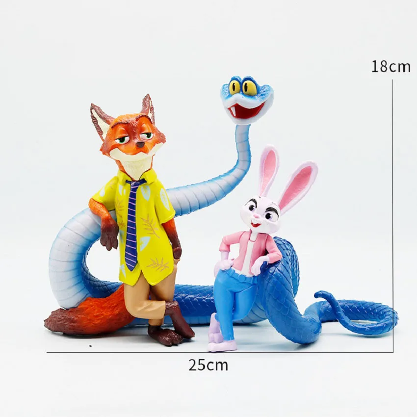 New Judy and Nick Zootopia 2 Movie Accessories Handmade Model Toy Snake Gary Anime Cartoon Fashion Car Desktop Ornament Gift