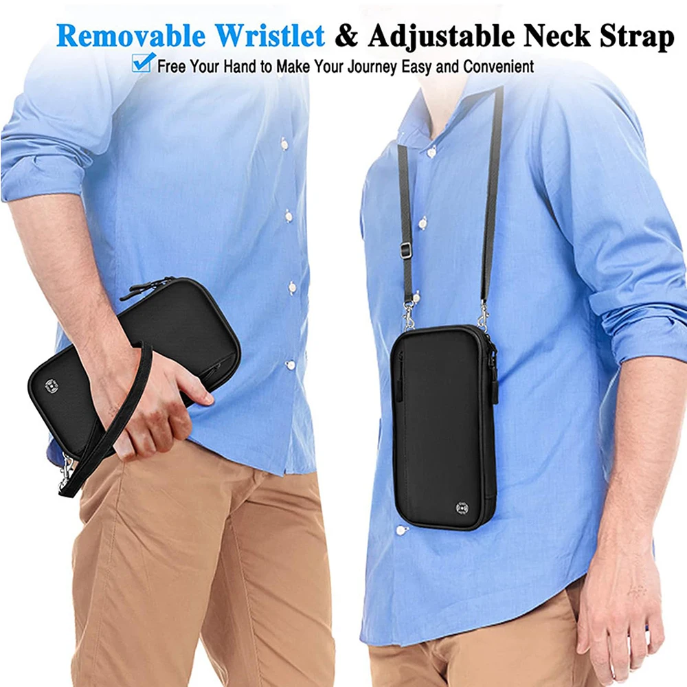 Passport Holder RFID Blocking Family Passport Wallet Multi-functional Travel Document Organizer Large Capacity for Women Wallet