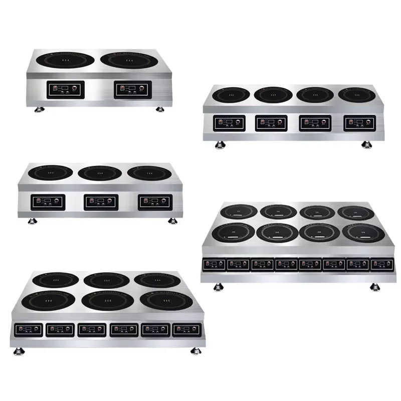 Commercial High-Power Induction Cooker Electric Touch Concave Frying Stove Flat Wok Table Top Combination For Kitchen Cooking