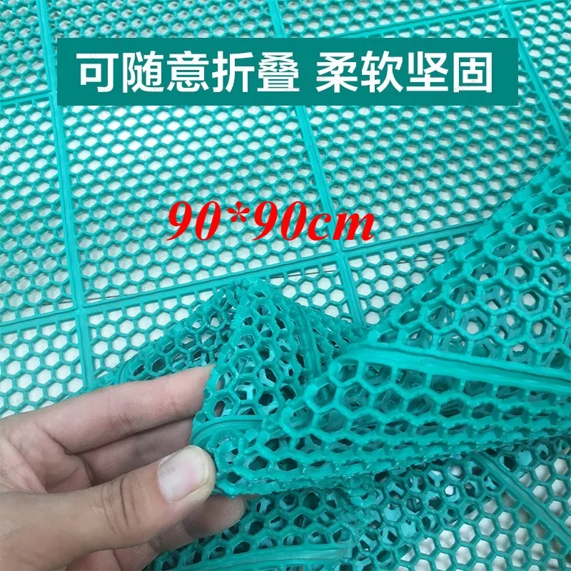 

Противоскользящий коврик для ванной 90*90 см из толстой резины Ox Rubber с полой сеткой, прочный пластиковый дренажный коврик, предотвращающий падения, подходит для пожилых людей