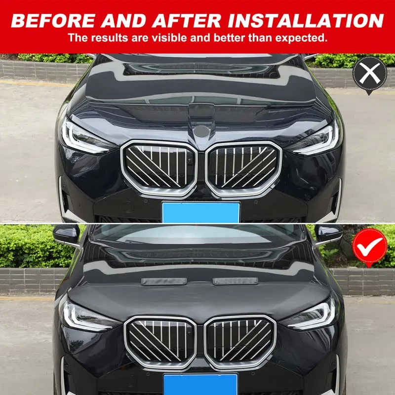 PU Leather Front Hood Protector Stone Chip Guard for BMW X3 G45 2025-2026 Grain Sand Shield Bug Deflector Exterior Accessory 1Pc