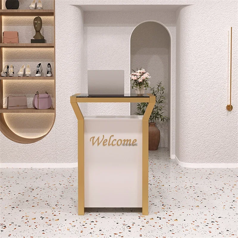 Modern Creative Company Reception Desks Clothing Store Cashier Counter Small Welcome Desk Guide Desk Light Luxury Podium Stand Z