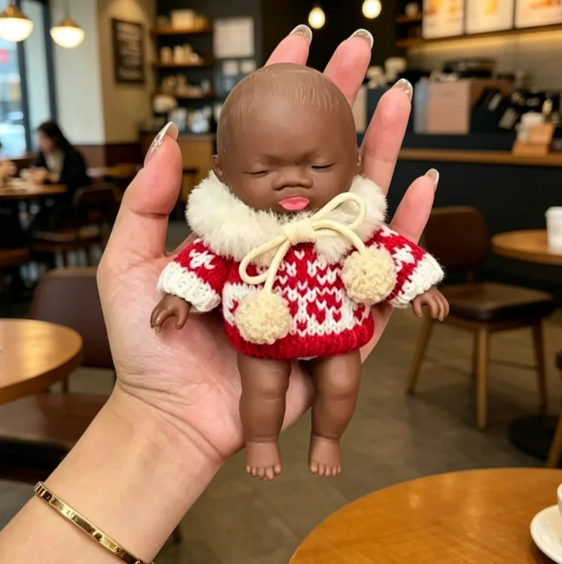 Natasha Squeeze Decompression Toy 14cm Black Skin Ugly Doll With Clothes Set Relieve Anxiety Prank For Adult Office Workers