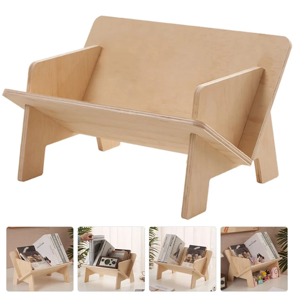 

Деревянная настольная полка для хранения книг, наклонная книжная полка, органайзер, держатель для канцелярских принадлежностей, стеллаж для мелочей, настольная полка для хранения