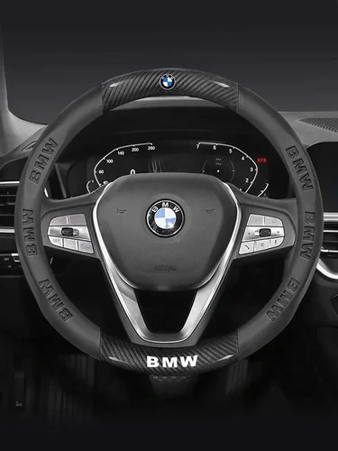 BMW M X1 X3 X5 X6 X7 G20 G30 G70 E39 E46 E90 E92 F10 F15 F25 F30 protector para volante de coche de cuero y fibra de carbono accesorios para automóviles