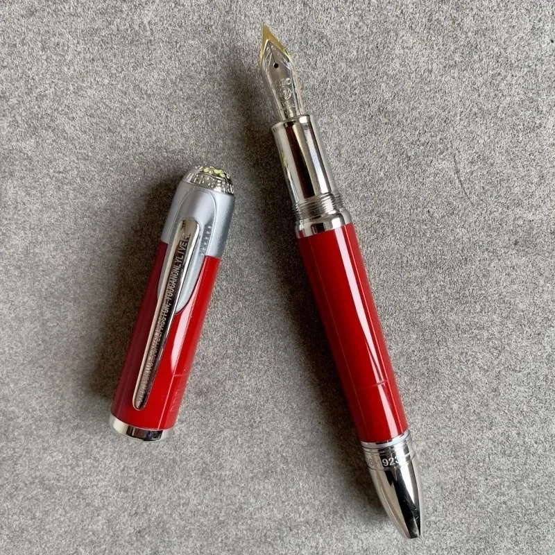 Pluma estilográfica Mb de pistón amarillo, punta de hoja dorada/plateada M, bolígrafo de tinta de 0,7mm, buena estanqueidad de Gas para negocios, regalos de escritura suave