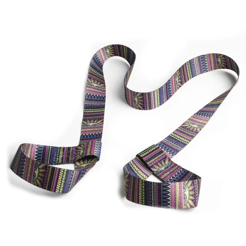 النايلون الملونة الأشرطة اليوغا حصيرة حزام حزام قابل للتعديل الرياضة حبال الكتف حمل حزام حزام ممارسة تمتد حزام اليوغا المرنة #3