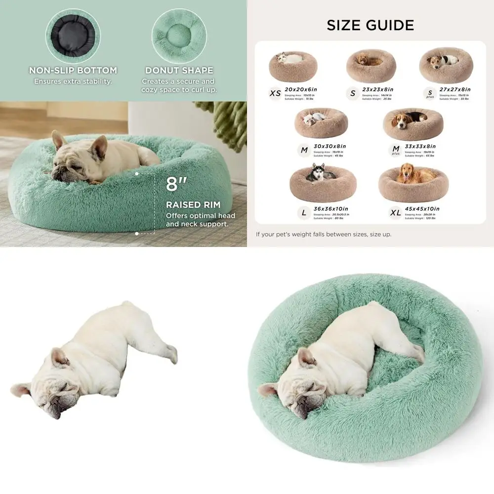 

30 Washable Round Dog Bed, 45 lbs Capacity, Green