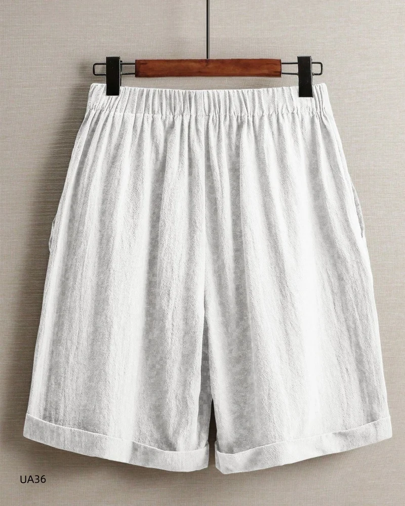 Casual Linen Shorts Women's Gym Sports Shorts Long Pants High Waisted Multi-Color Women's Sports Shorts