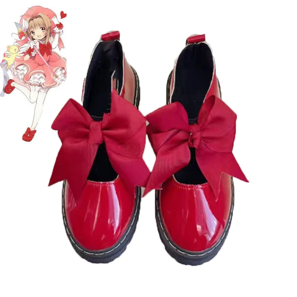 New Puella Magi Madoka Magica Cosplay Shoes Japanese Style Anime Lolita Shoes High Heels for Women w/Bowknot Girls Princess Shoe