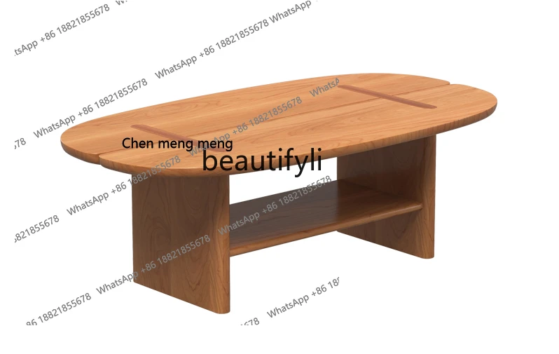

Nordic Solid Wood Coffee Table Small Apartment Log Small Table Living Room Small Size Cherrywood Japanese Petal Coffee Table
