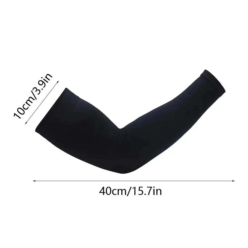 Manchon de compression de bras de sport pour hommes, grande taille, glace rafraîchissante, couvre-bras élastique, cyclisme, course à pied, conduite, manche anti-coup de soleil, 1 paire