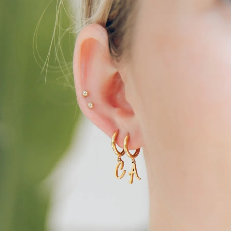 

Custom Name Stud Earrings for Women Signature Stainless Steel Letter Personalized Fashion Ear Jewelry Ladies Gift