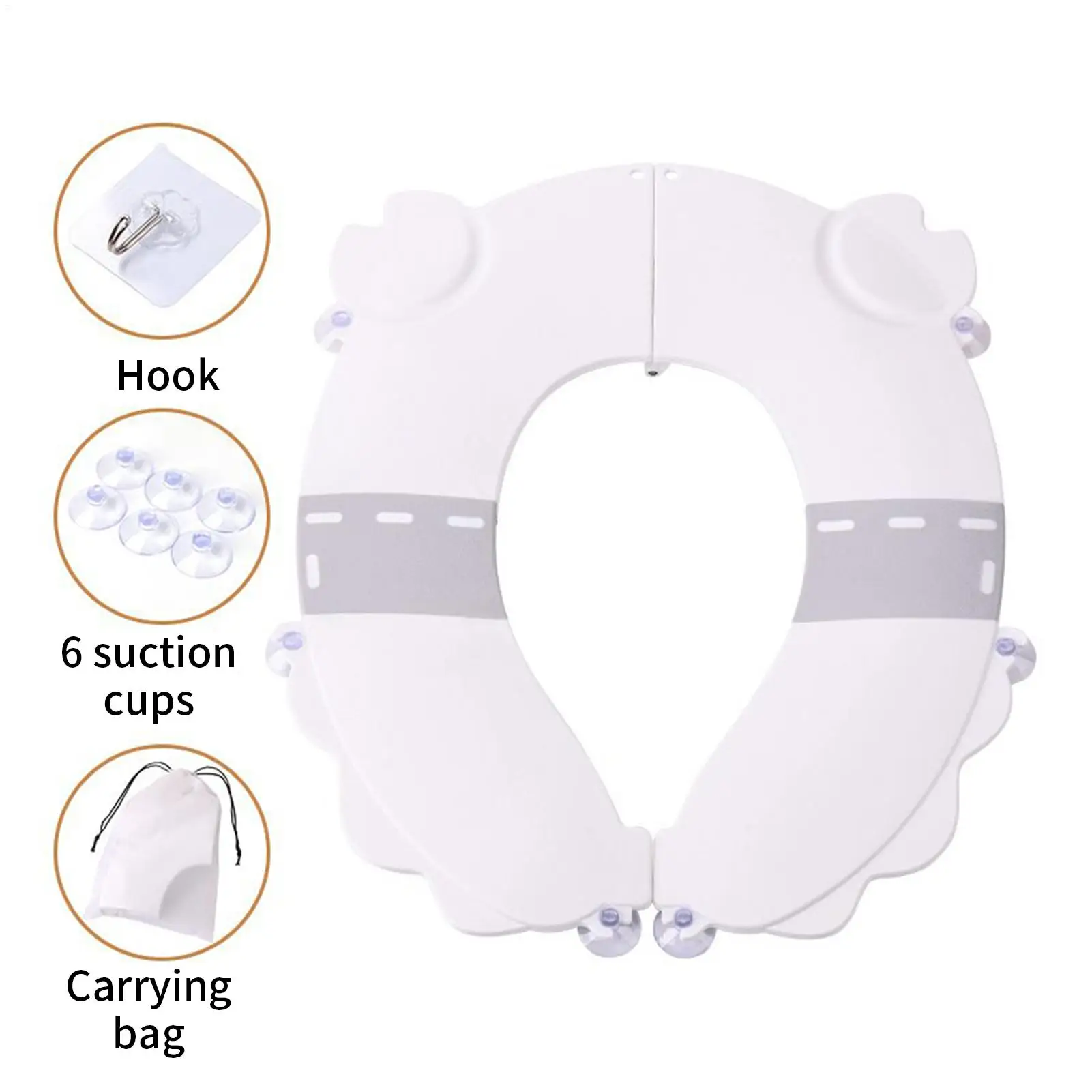 مقعد تدريب مرحاض للأطفال الصغار قابل للطي ومضاد للانزلاق ومقاوم للرذاذ للأولاد والبنات والسفر والسيارة والحمام المنزلي ومساعد البول #4