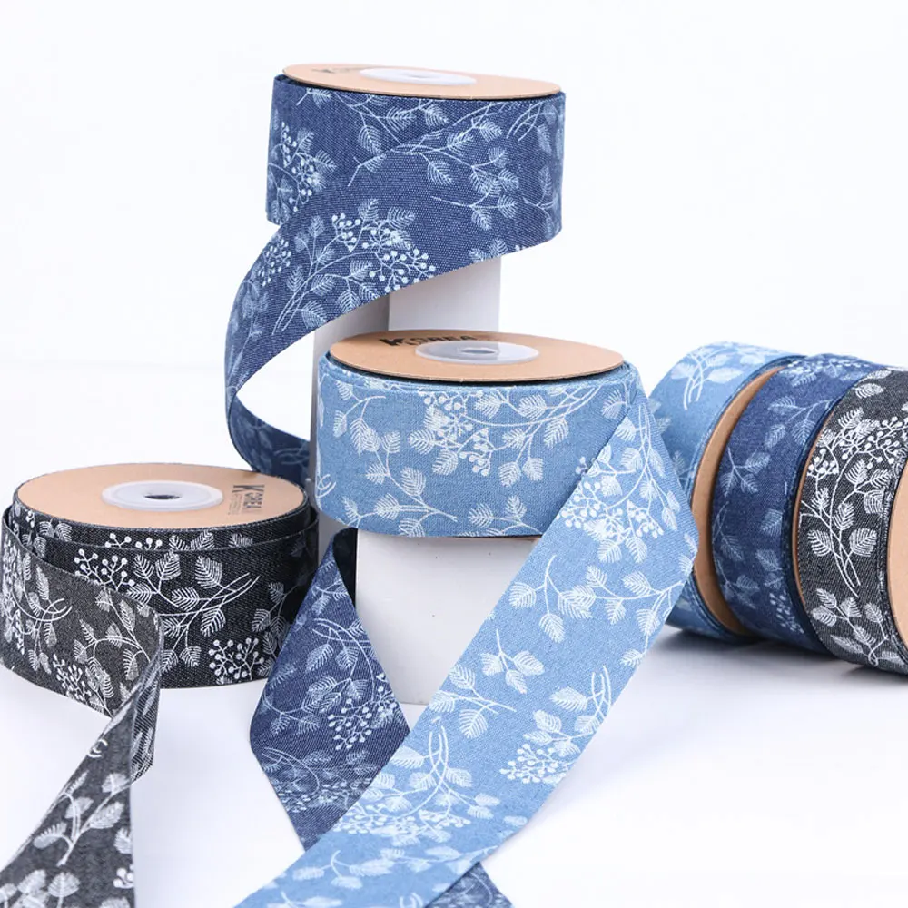 1 Meter Bouquet Leaves Denim Webbing Embroidery Race 4cm Decorate DIY Bow Hair Accessories Lace Trim Ribbon Dentelle