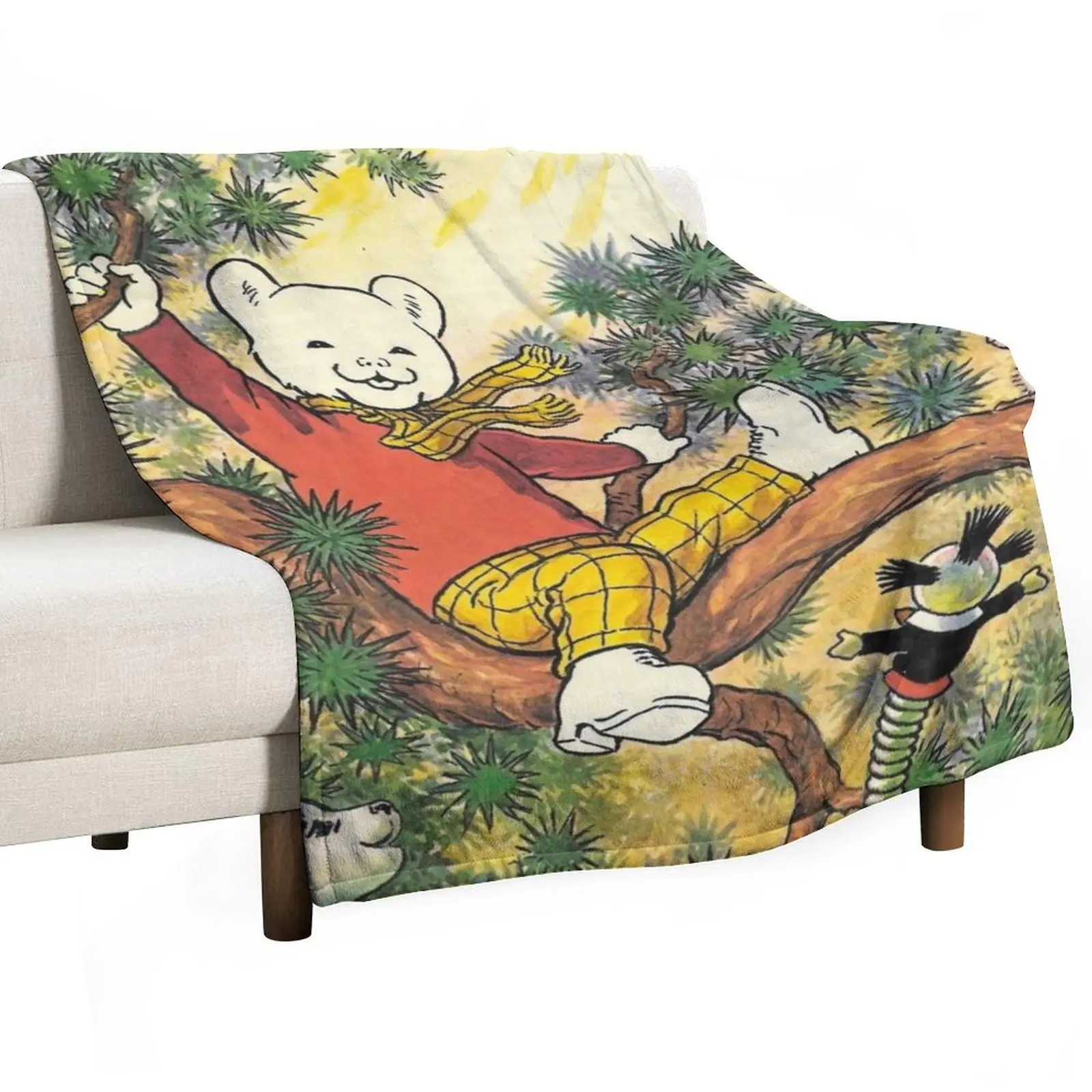 

Rupert the bear and friends Throw Blanket heavy to sleep Furry Vintage Hairy Blankets