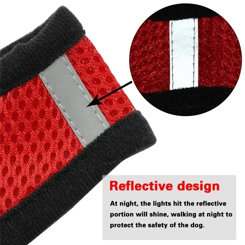 Adjustable Mesh Dog Harness And Leash Set For Small Medium Pets_voghion.com