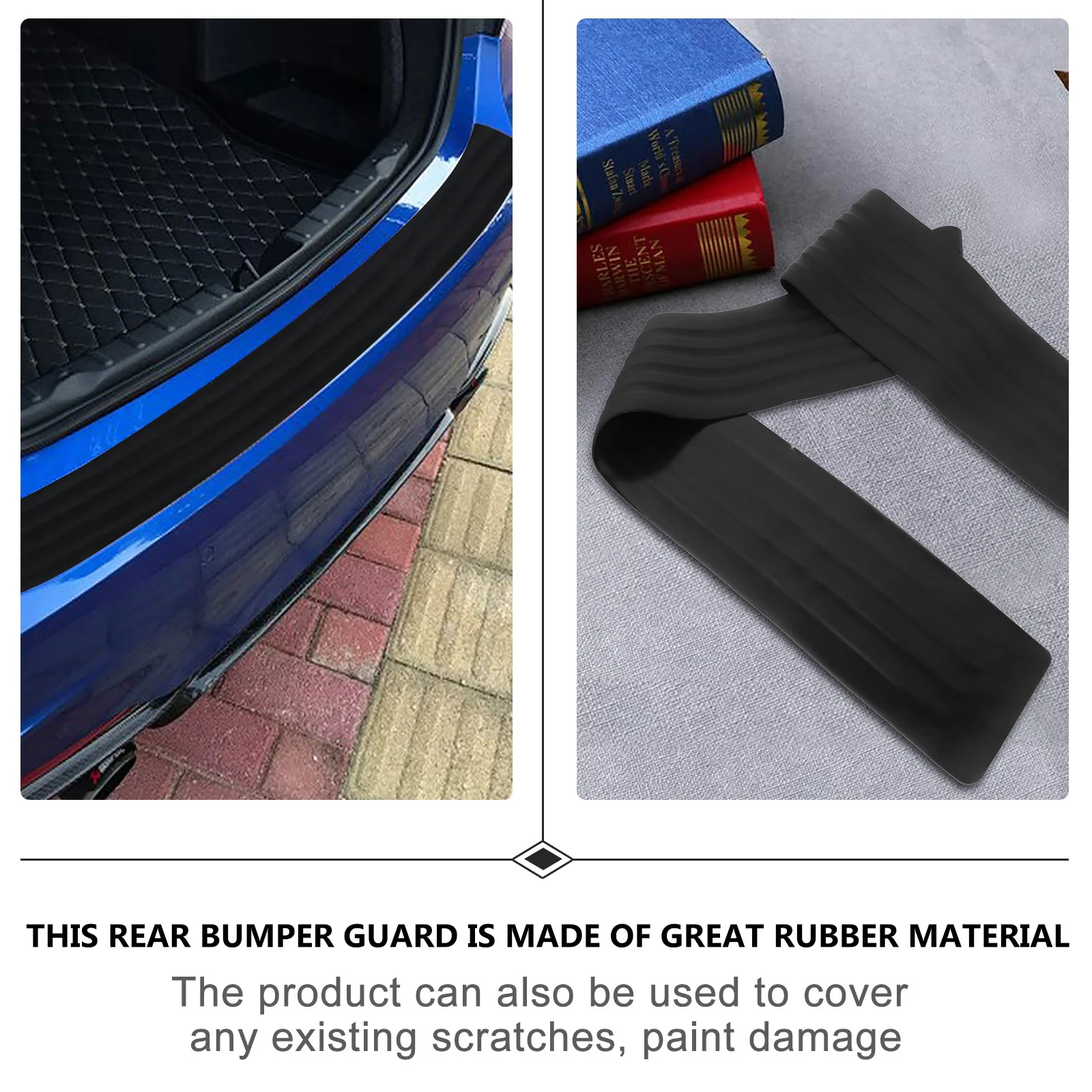 

2 pcs Rear Bumper Guard Protective Strip For Scratch Protection Rubber Trim Cover Universal Car Back Bumper Protector