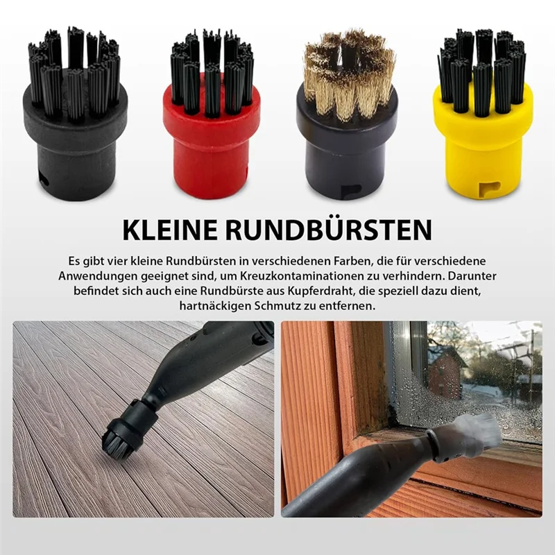 A74G-استبدال الملحقات البخار فرش مستديرة فوهة ستوكات الملابس مجموعة ل Karcher SC1 SC2 SC3 SC4 SC5 منظف البخار