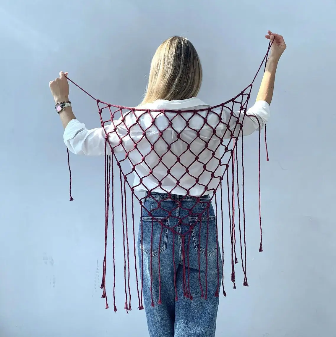 Hot Sale Boho Style Fringe Scarf Shawl, Handwoven Woven Wrap for Women, Bohemian Home Decor Accessory