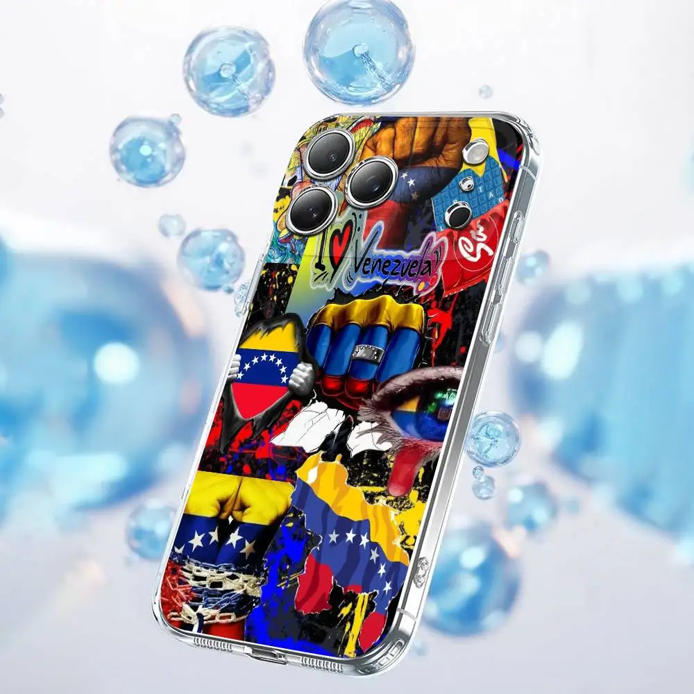 Venezuela Flag Logo Art Phone Case For iPhone 17,16,15,14,13,12,11,Plus,Pro,Max,Plus,E,Air,Mini Transparent Cover