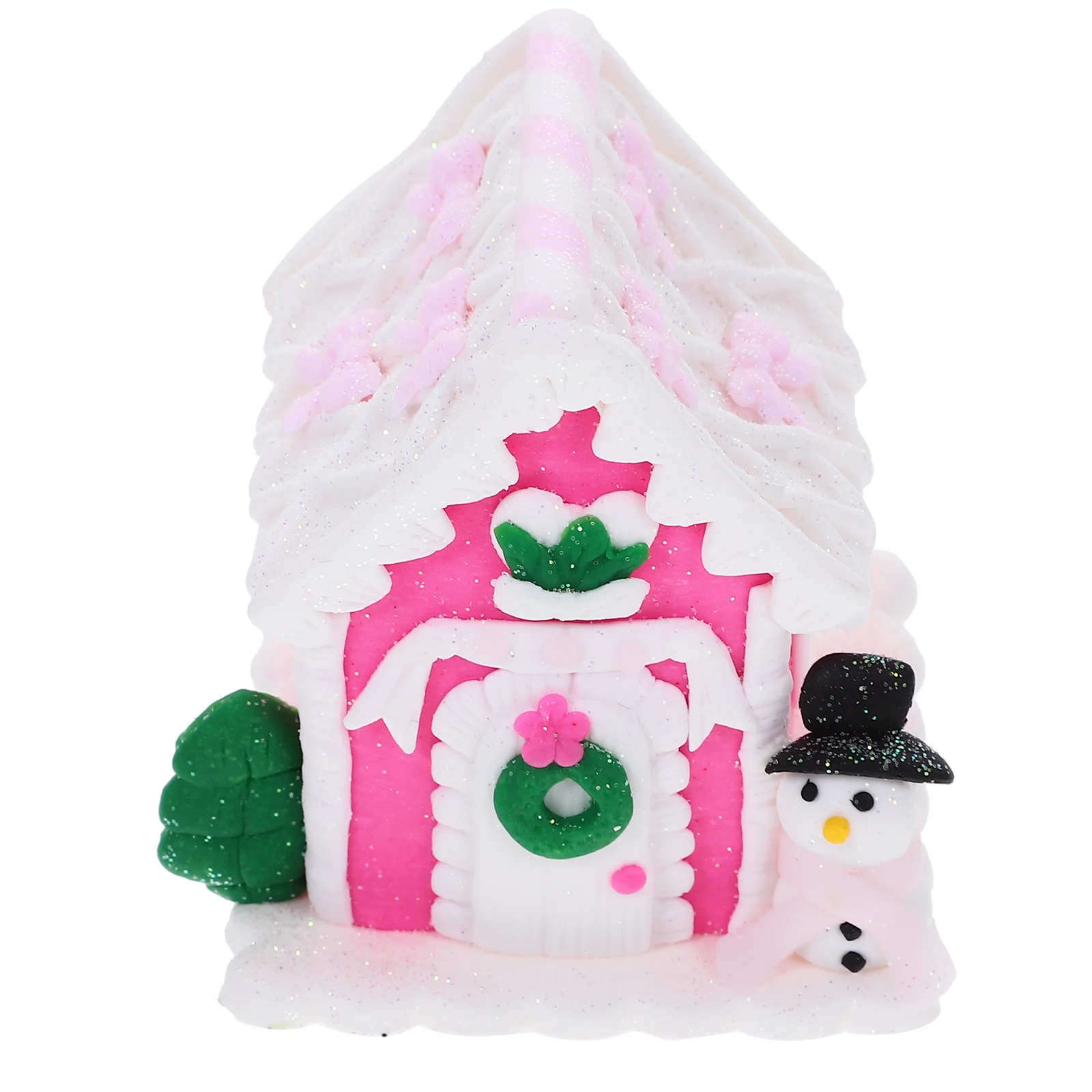 Christmas Gingerbread House Decoration Decorations Cake Xmas Mini Polymer Clay Festival Desktop Adornment Table