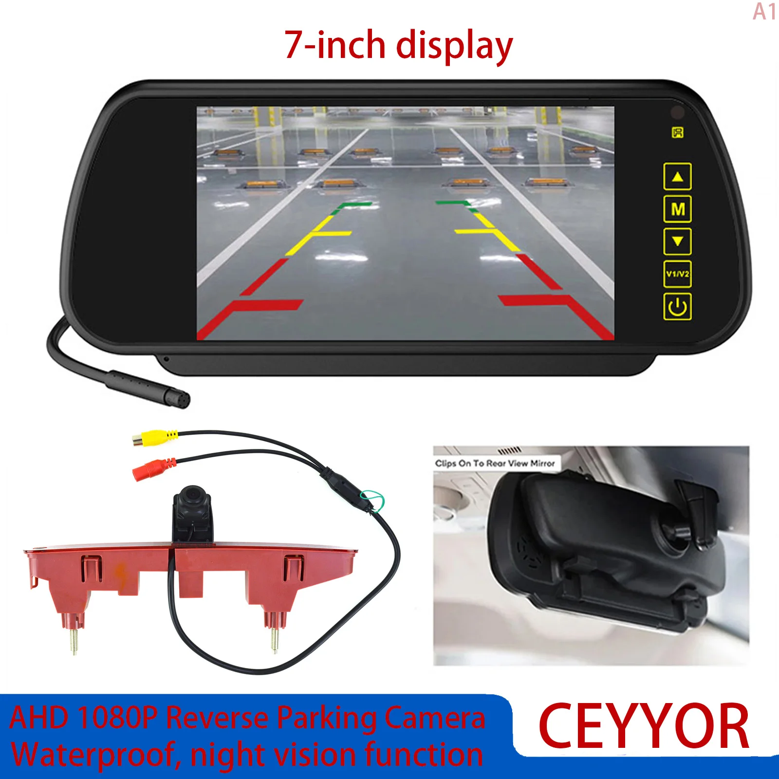 

AHD 1080P Car Rear View Camera Monitor Kit For Citroën Berlingo Peugeot Partner Vauxhall Opel Combo E Toyota ProAce City