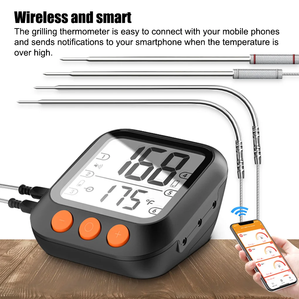 

Tuya Smart BBQ Barbecue Grill Meat Thermometer Tuya Smart Life Mobile APP Control BBQ Water Temperature Measurement