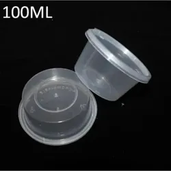 100pcs/lot -7.3cm*5.5cm*4cm 100ml 4oz Food grade PP seasoning cup Disposable tasting cup Salad sauce Take-out Storage box
