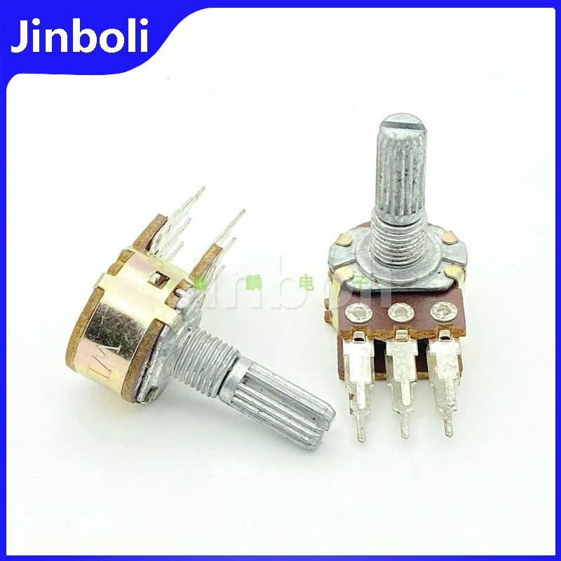 

2PCS 16 Type B50K 6Pins Dual Computer Speaker Amplifier Audio Treble And Bass Volume potentiometer, Long Legs