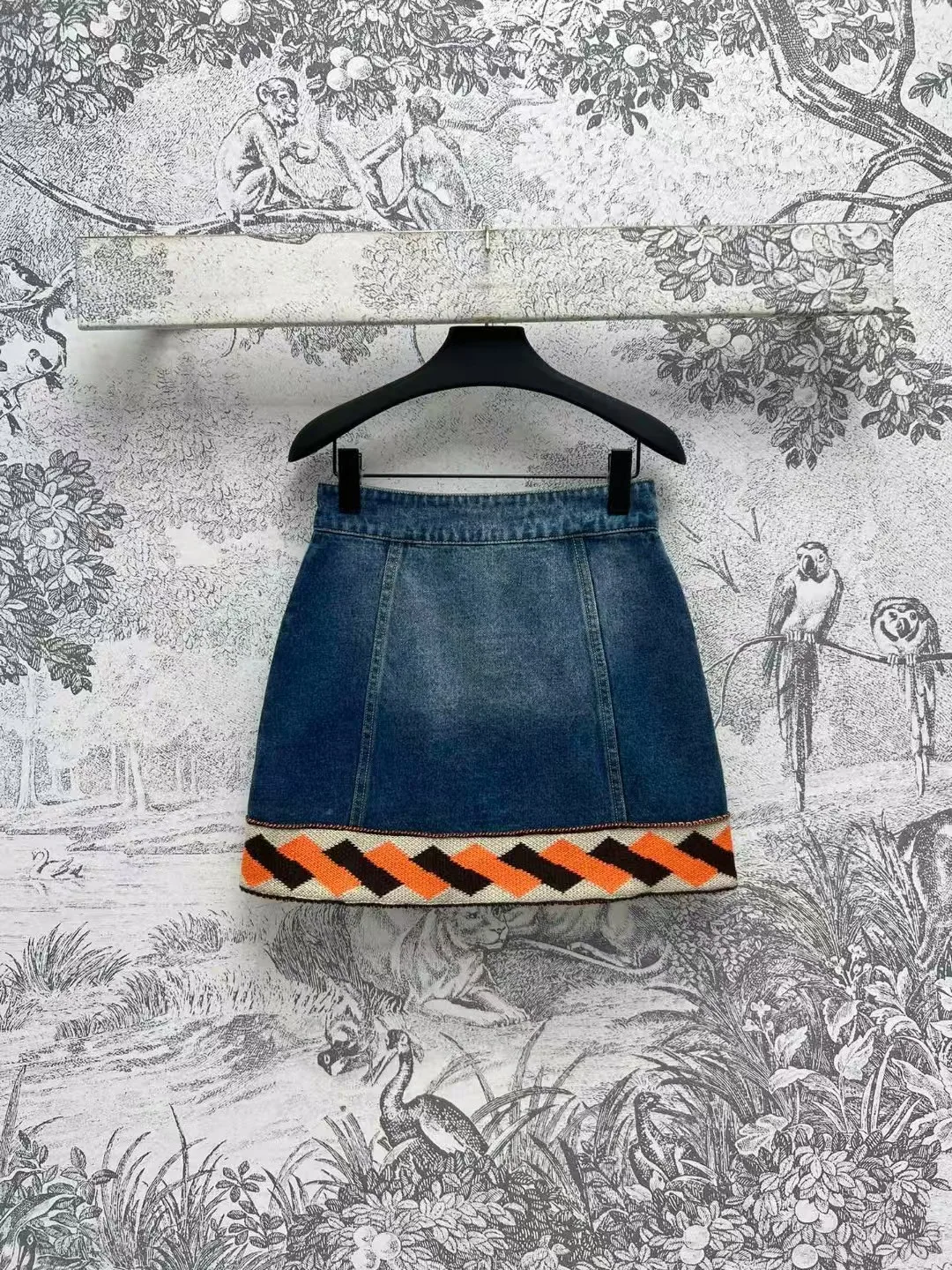 High end customized women's denim half skirt