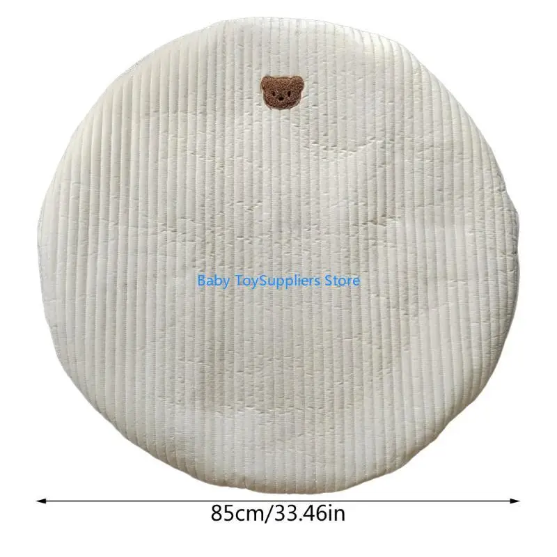 سجادة لعب دائرية للأطفال من R1WF، سجادة مريحة لغرف الأطفال قابلة للإزالة والغسل، سجادة مستديرة لزحف الأطفال مع تطريز #6