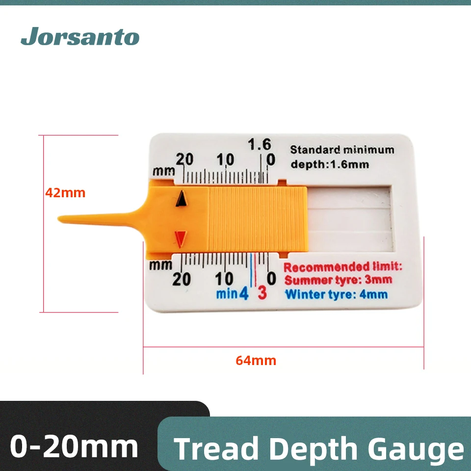 0-20mm Tread Depth Gauge For Car Tyre Tire Meter Thickness Gauges Automobile Tire Wear Detection Measuring Tools Depth Caliper