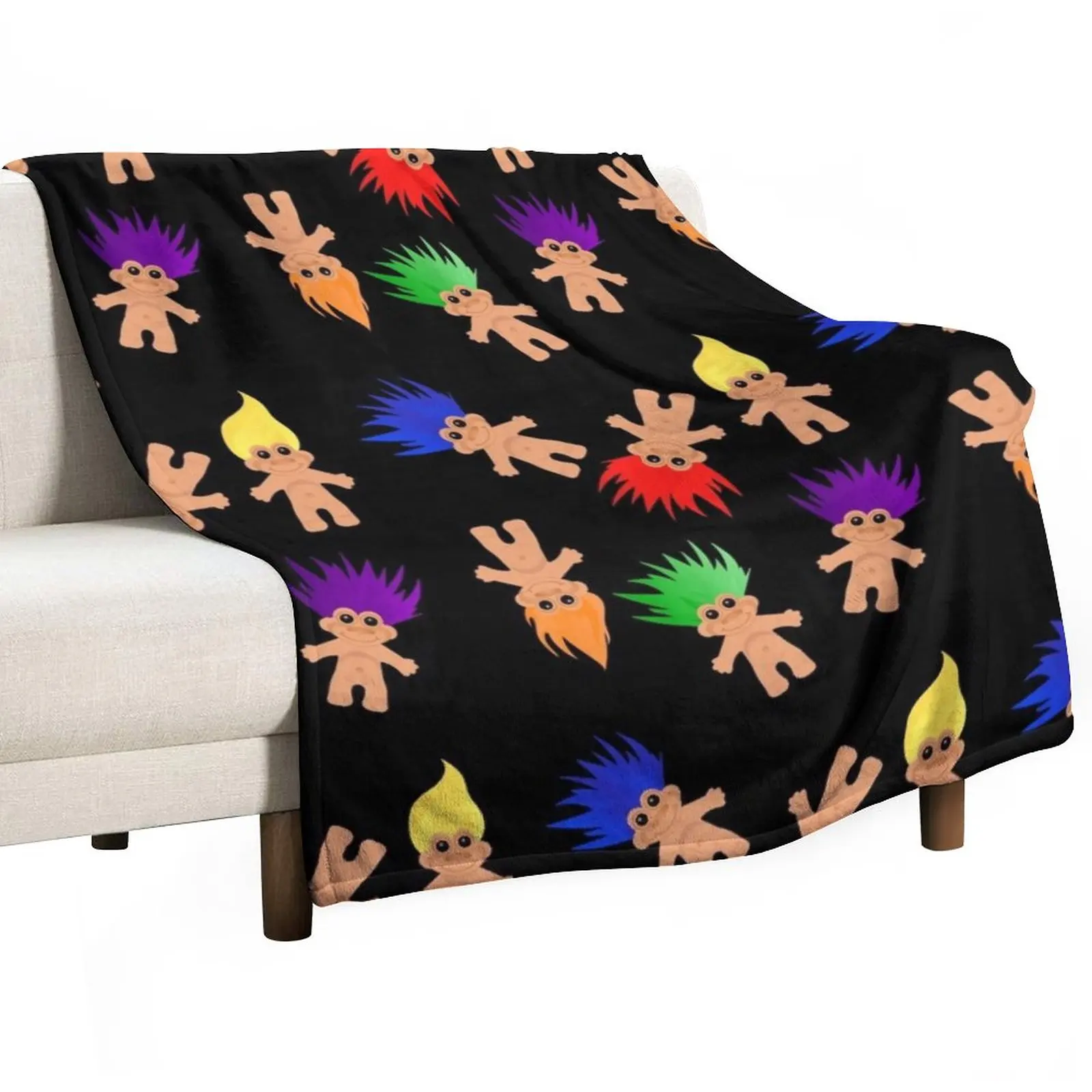 Troll Dolls Pattern Throw Blanket blankets and blankets fluffy blanket Winter bed blankets