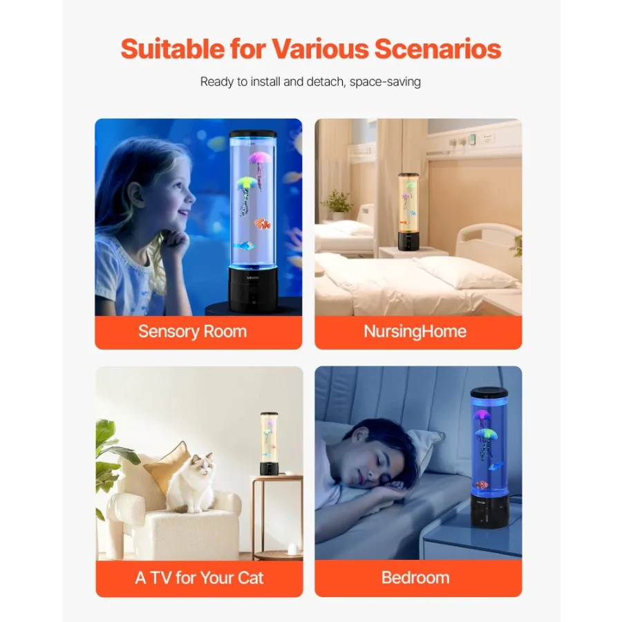 Sensory Bubble Tube Lamp 16 Remotntrolled Color Water Fish Lamp