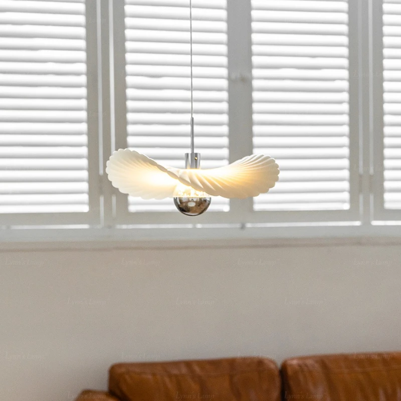 Bedhead Pendant Light Chamomile Aisle Ceiling Lamp Creative Entrance Shell Restaurant Light Cream Wind Bar LED Lighting Fixture
