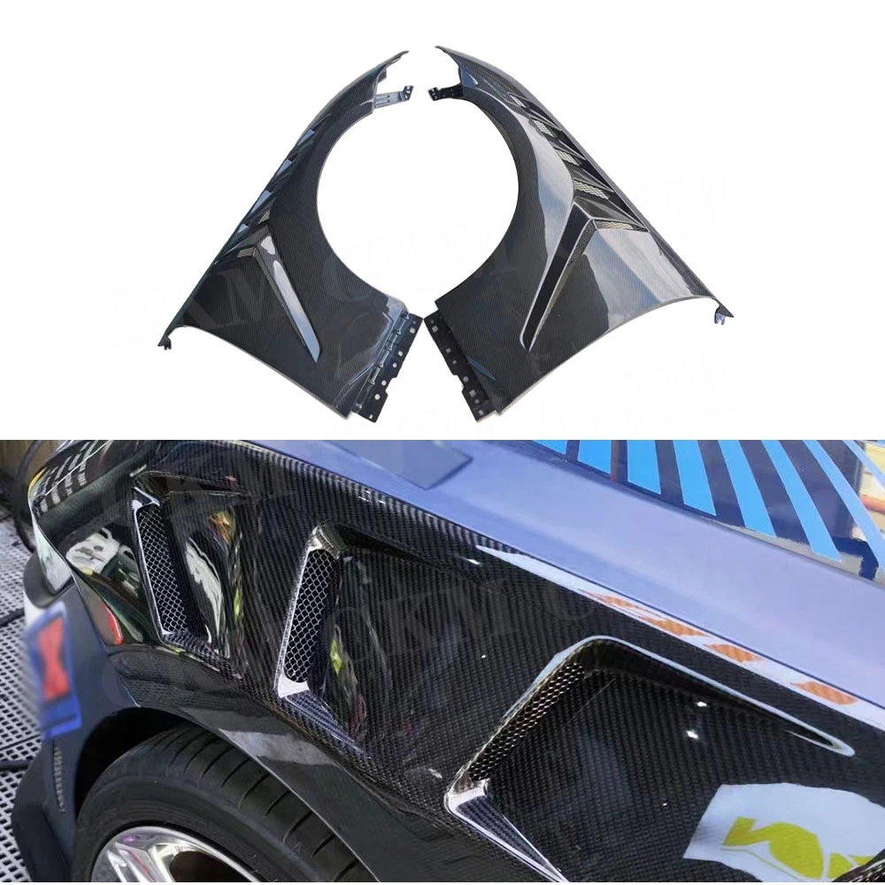 

Dry Carbon Fiber Auto Tuning Car Fenders Protecter Front Side Fender Vent Panel Cover For Ford Mustang 2024+ Front Fenders